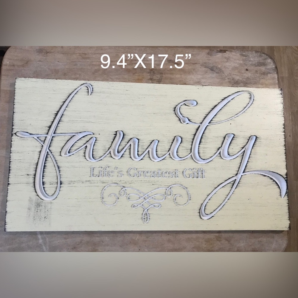 Family...life's greatest gift wood sign-9.4”X17.5”